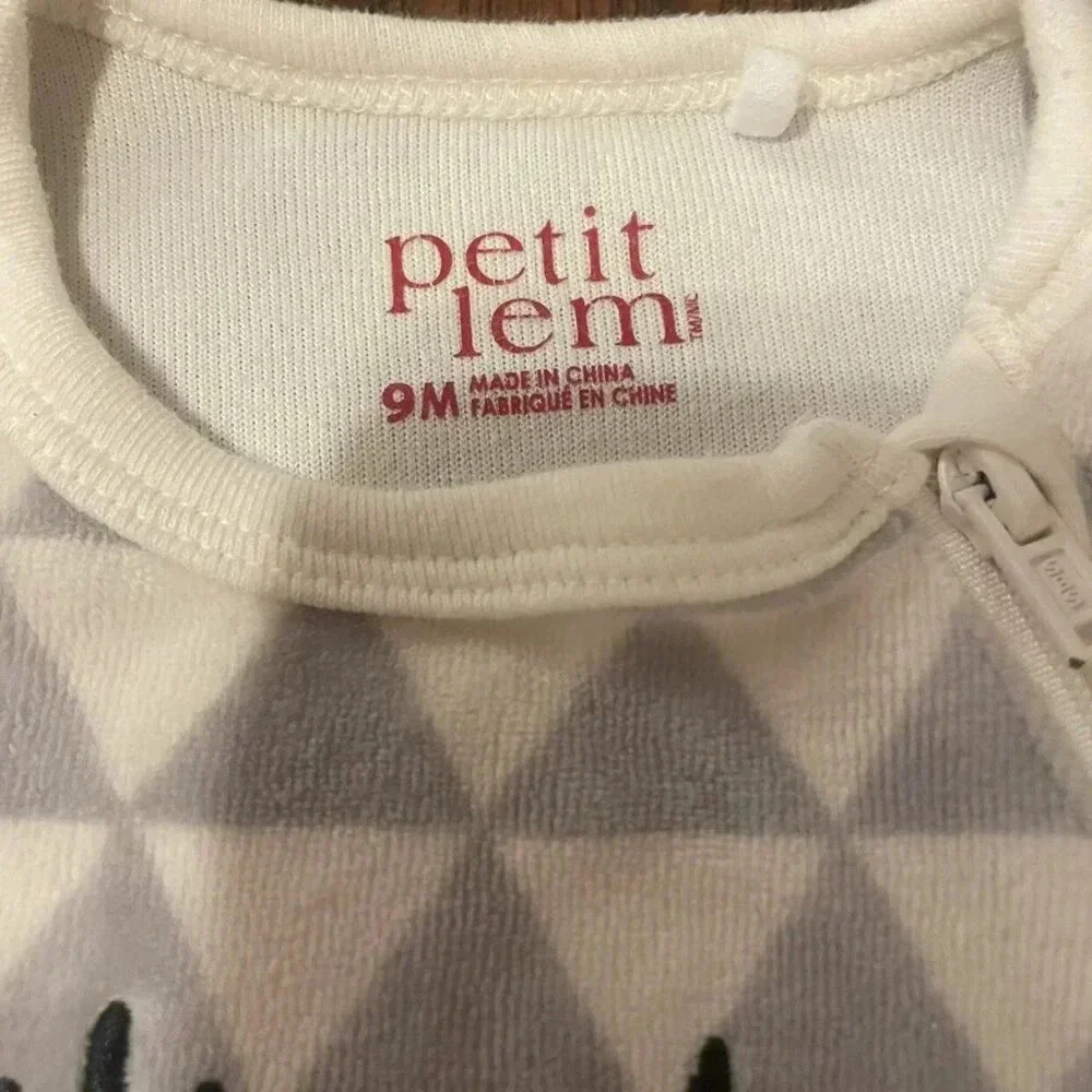9 Months Petit Lem Christmas Reindeer Footed Long Sleeves Pajamas